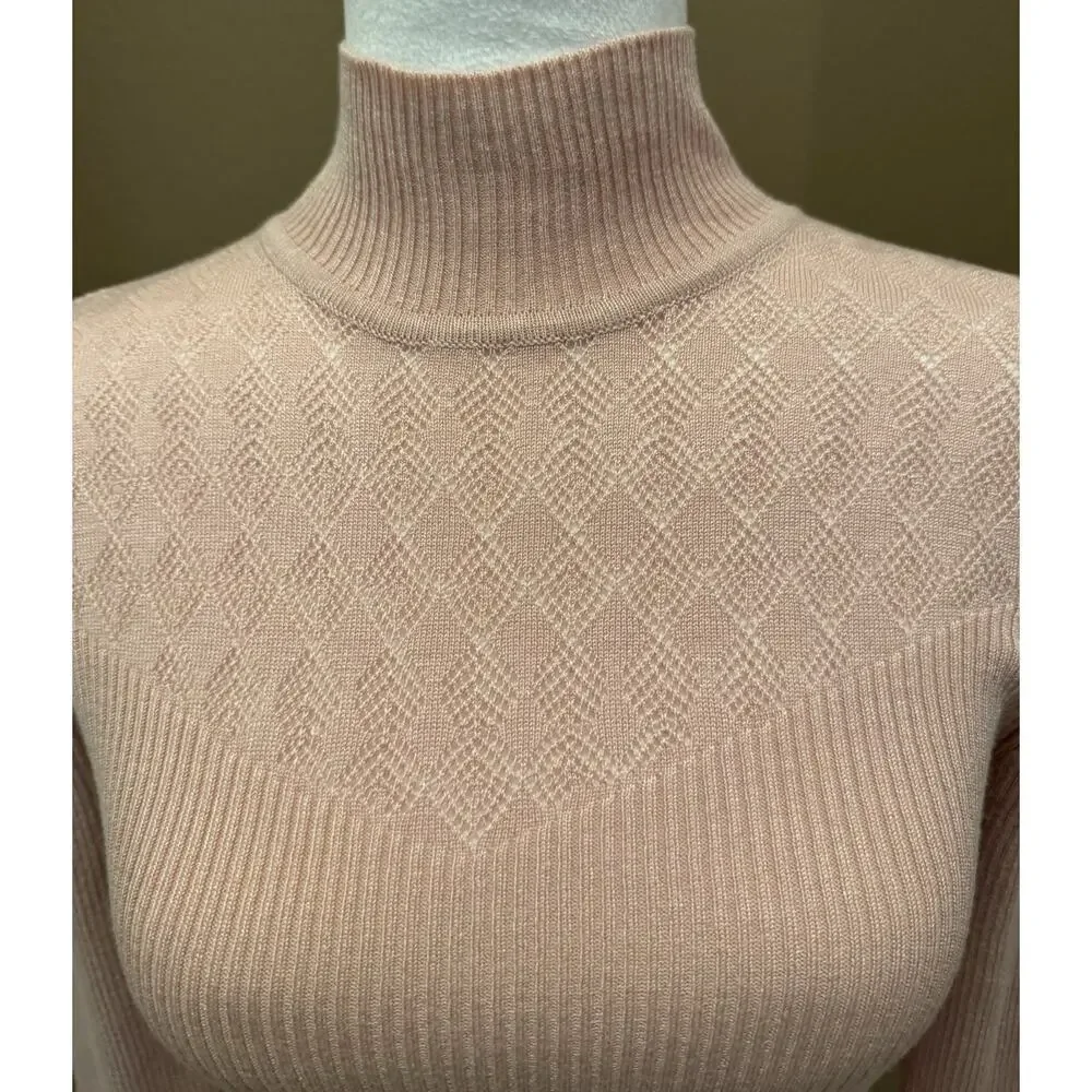 Hooked Up by IOT Womens Ribbed Knit Sweater Pink Size M NWT
